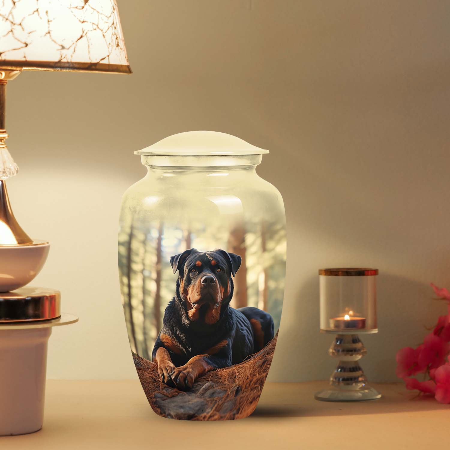 Rottweiler Dog Cremation Urn for Ashes – Pet Memorial Urn