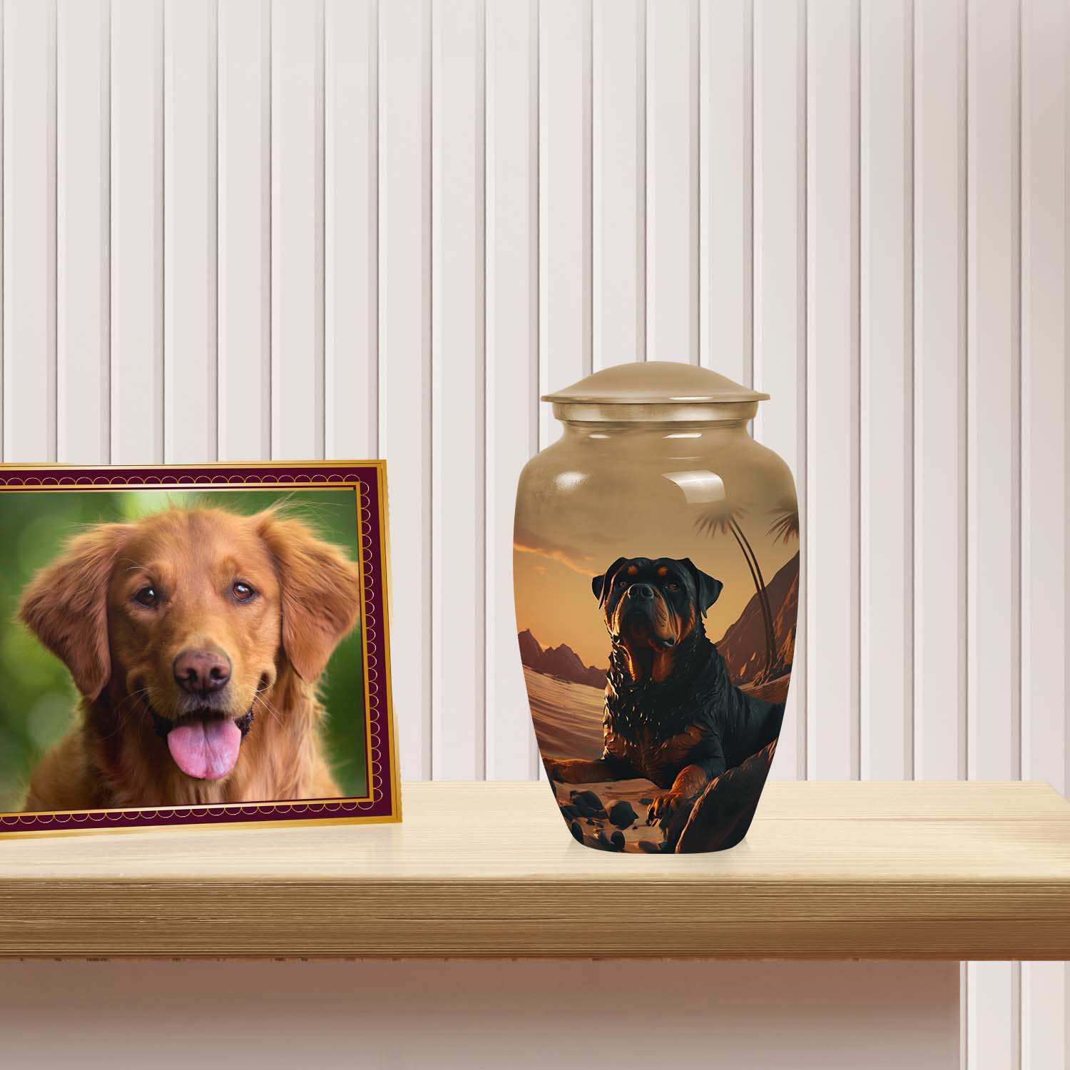 Rottweiler Dog Cremation Urn for Ashes - Pet Urns for Large Dogs