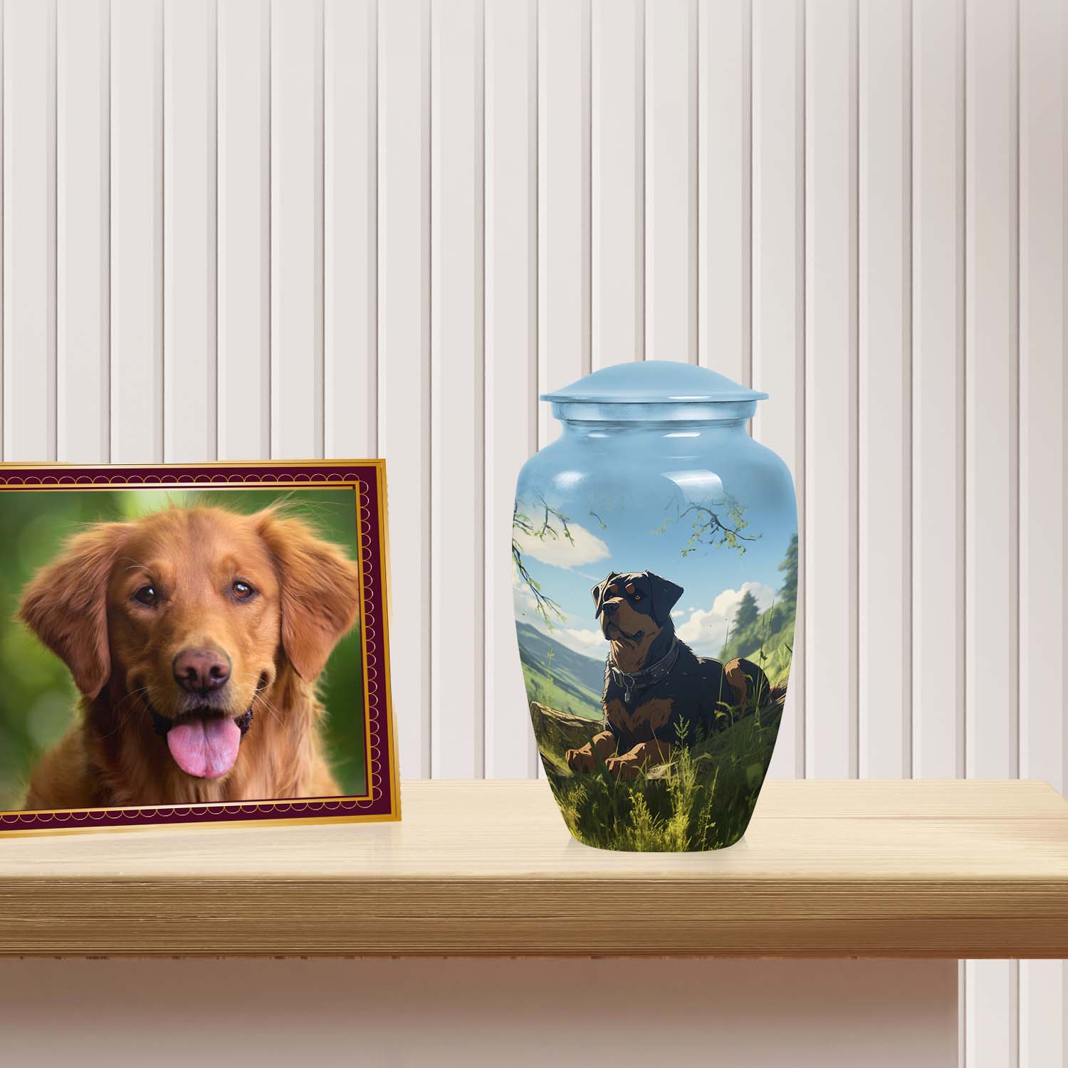 Rottweiler Dog Cremation Urn for Pet Ashes - Pet Ash Memorial