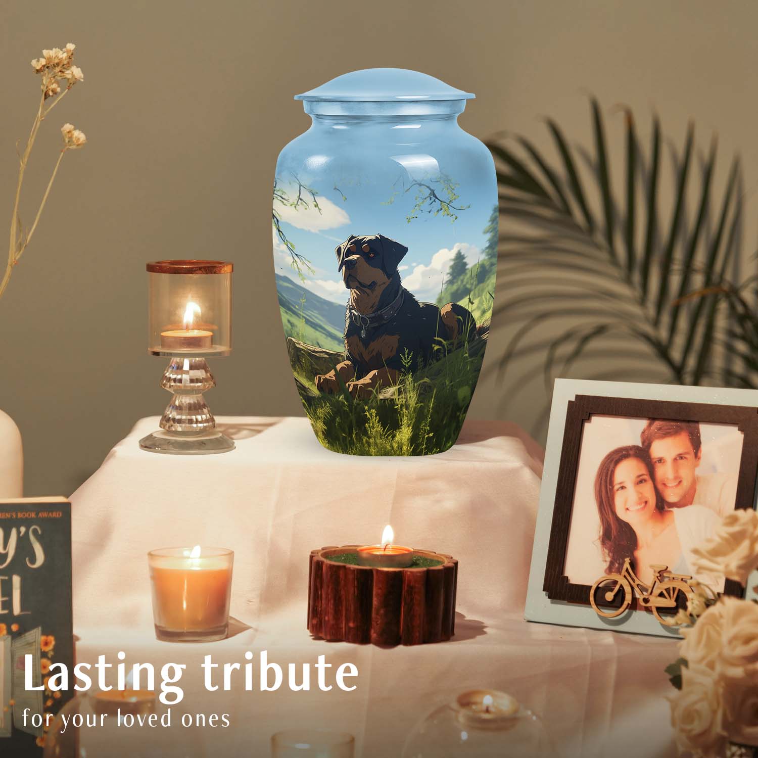 Rottweiler Dog Cremation Urn for Pet Ashes - Pet Ash Memorial