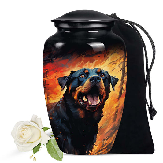 Rottweiler Dog Cremation Urn for Ashes - Memorial Urn for Pet