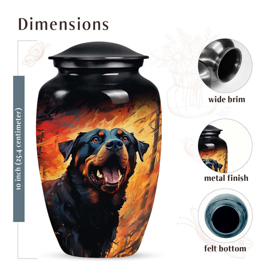 Rottweiler Dog Cremation Urn for Ashes - Memorial Urn for Pet