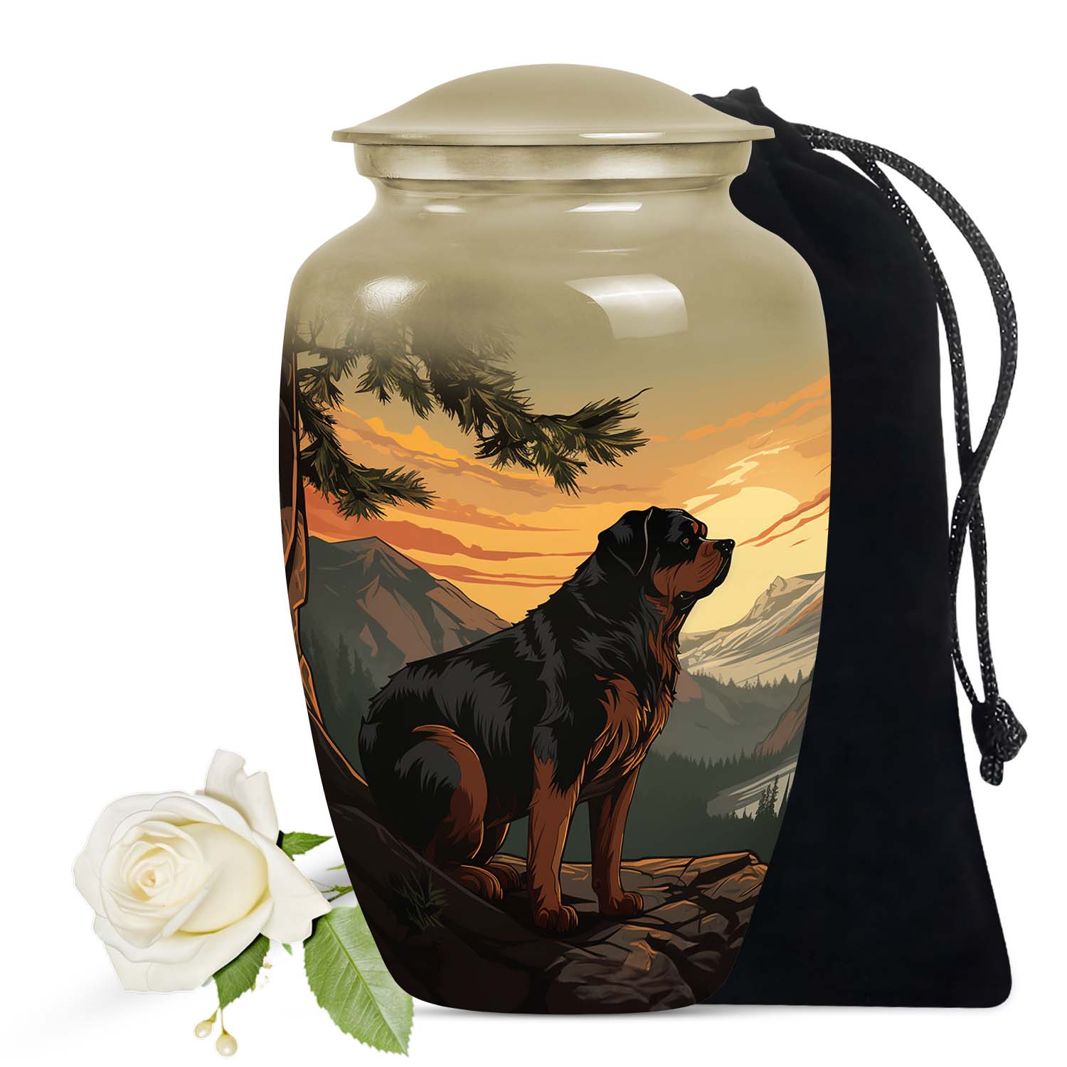 Rottweiler Dog Cremation Urn for Pet Ashes - Pet Keepsake