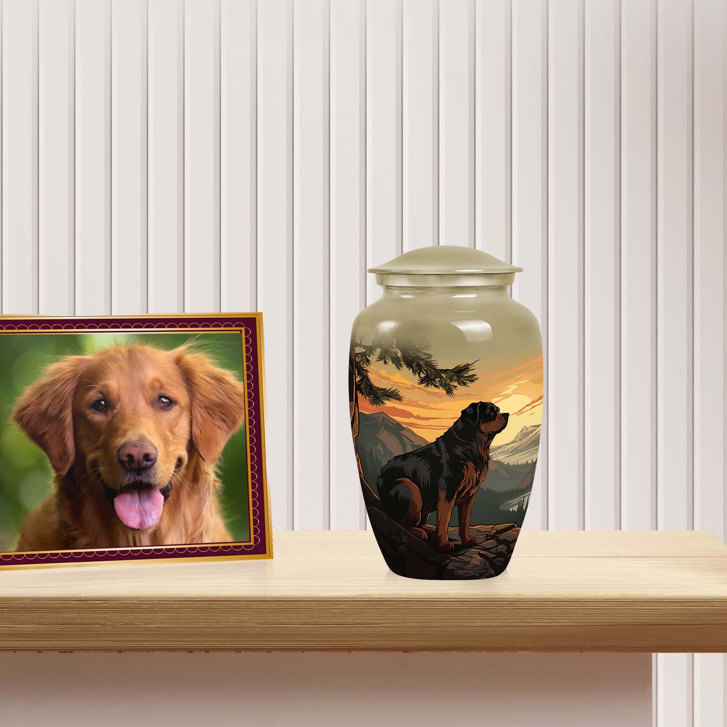 Rottweiler Dog Cremation Urn for Pet Ashes - Pet Keepsake