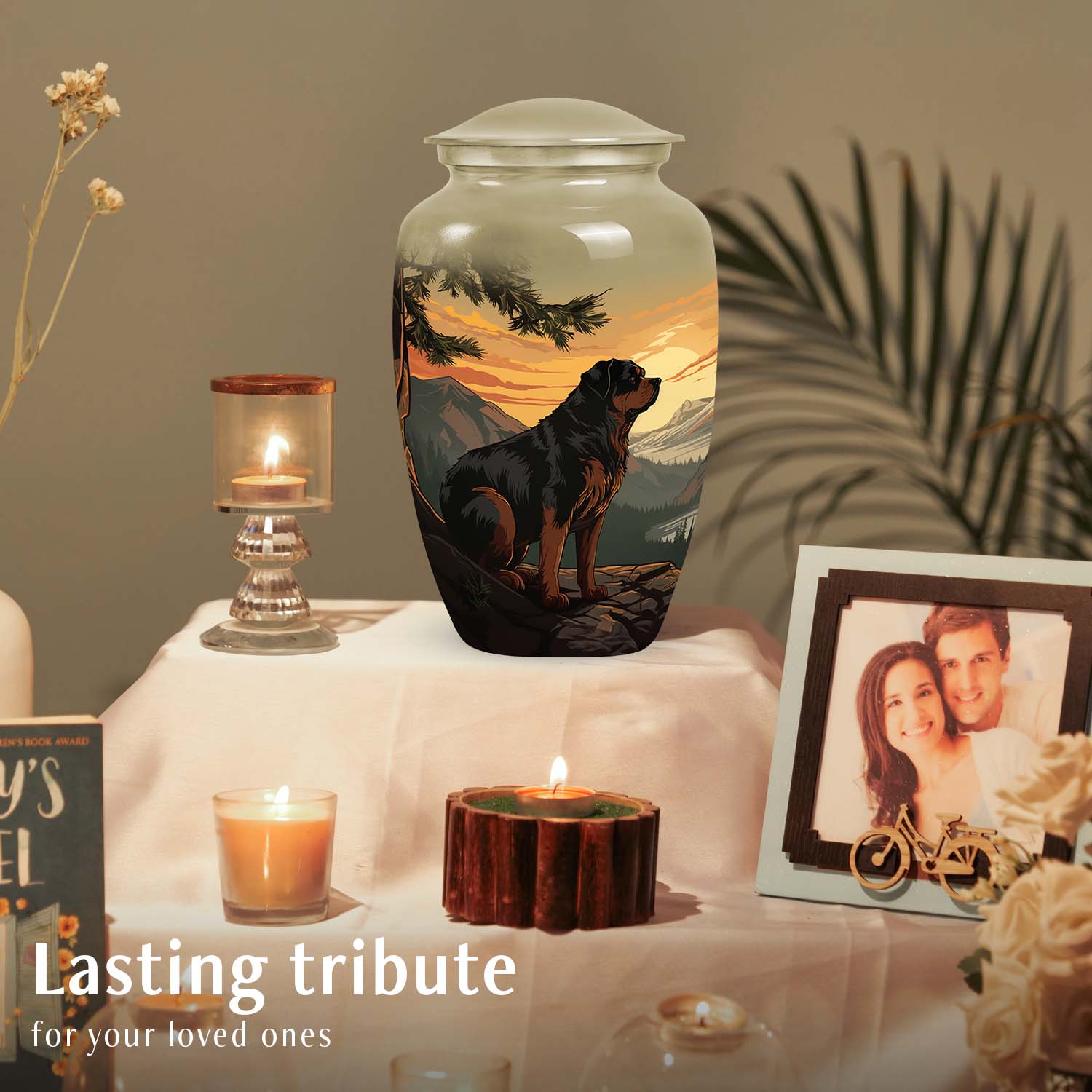 Rottweiler Dog Cremation Urn for Pet Ashes - Pet Keepsake