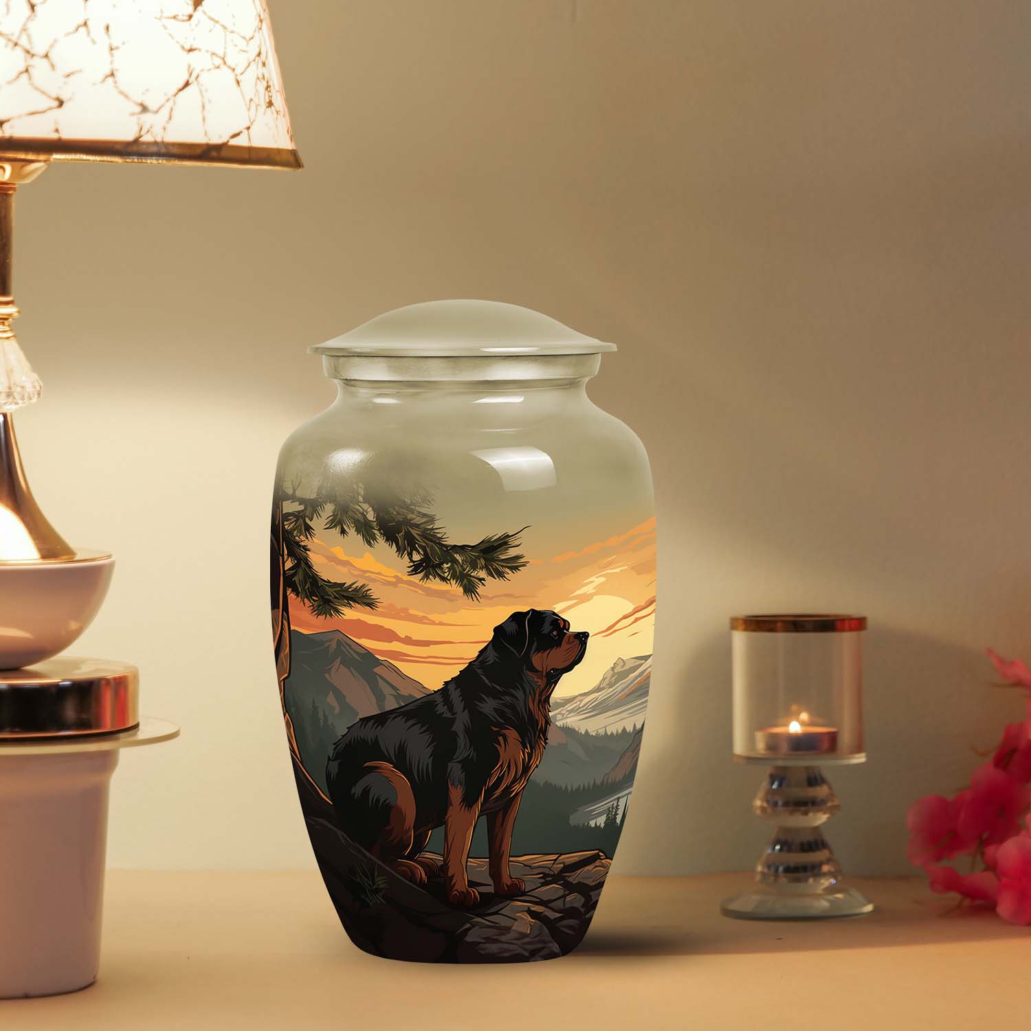 Rottweiler Dog Cremation Urn for Pet Ashes - Pet Keepsake
