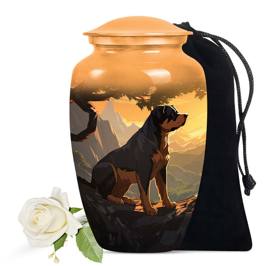 Handcrafted Urn Rottweiler Dog Pet Cremation Urn - Pet Urns for Ashes