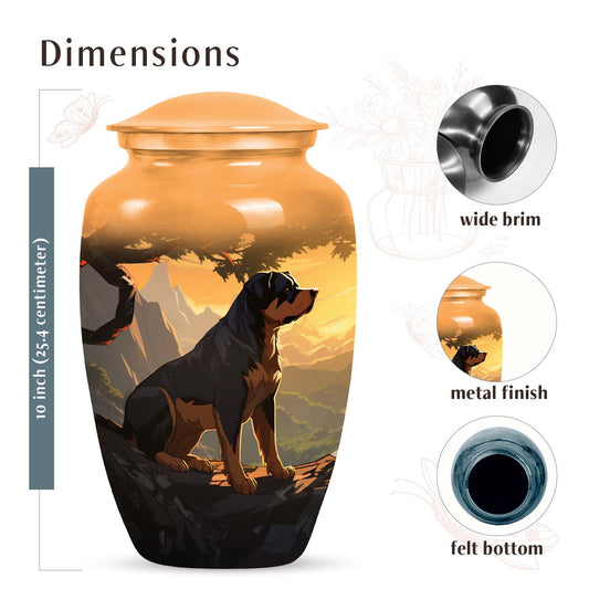 Handcrafted Urn Rottweiler Dog Pet Cremation Urn - Pet Urns for Ashes