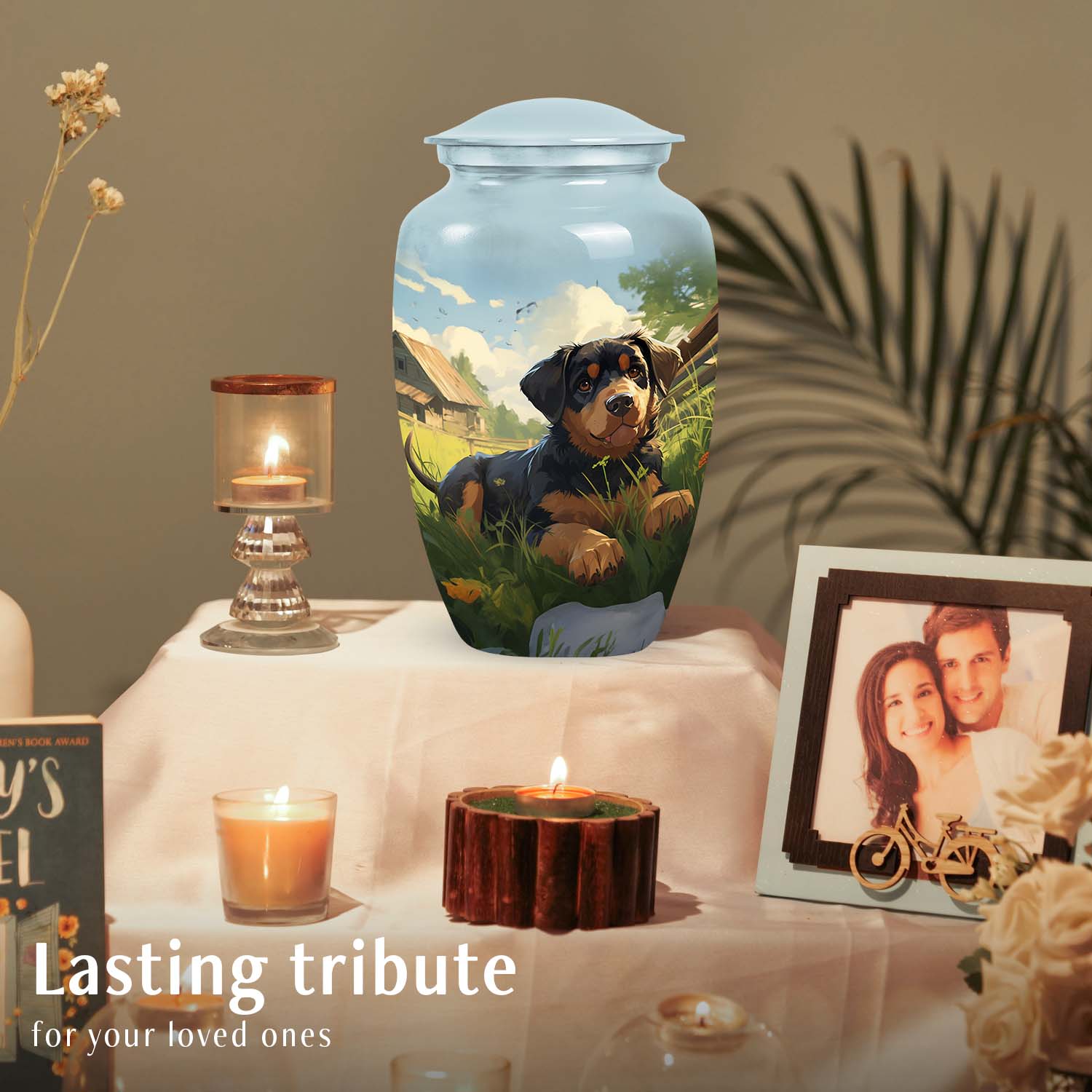 Rottweiler Pet Cremation Urn for Cremated Ashes -Small Pet Urns for Dogs