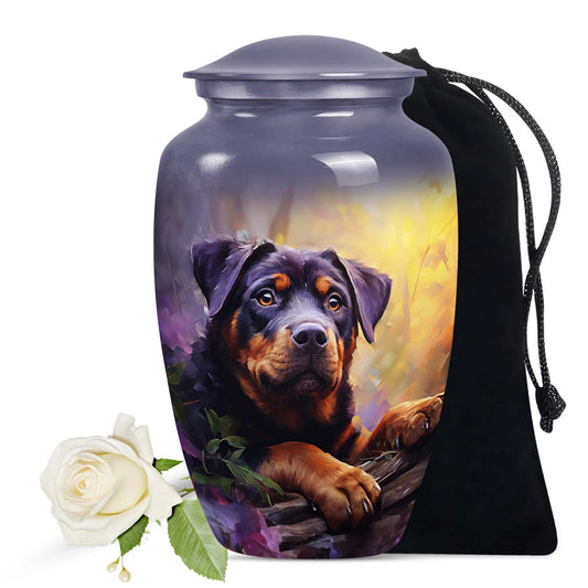 Rottweiler Puppy Pet Cremation Urn for Ashes - Pet Memorial Urns