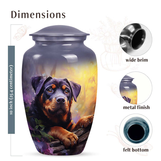 Rottweiler Puppy Pet Cremation Urn for Ashes - Pet Memorial Urns