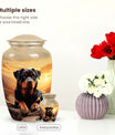 Rottweiler Cremation Urn for Pet Ashes – Sunset Mountain Dog Memorial Urn
