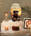 Rottweiler Cremation Urn for Pet Ashes – Sunset Mountain Dog Memorial Urn