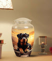 Rottweiler Cremation Urn for Pet Ashes – Sunset Mountain Dog Memorial Urn