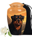 Rottweiler Cremation Urn for Pet Ashes – Orange Sunset Mountain Dog Memorial Urn