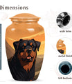 Rottweiler Cremation Urn for Pet Ashes – Orange Sunset Mountain Dog Memorial Urn