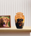 Rottweiler Cremation Urn for Pet Ashes – Orange Sunset Mountain Dog Memorial Urn