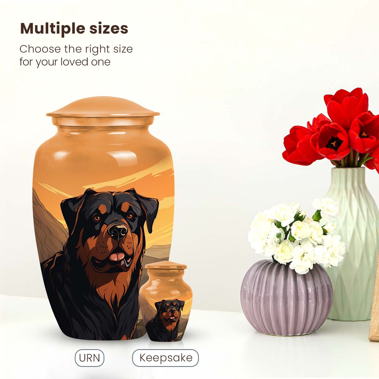 Orange Personalized Dog Cremation Urn for Pet Ashes - Yatskia