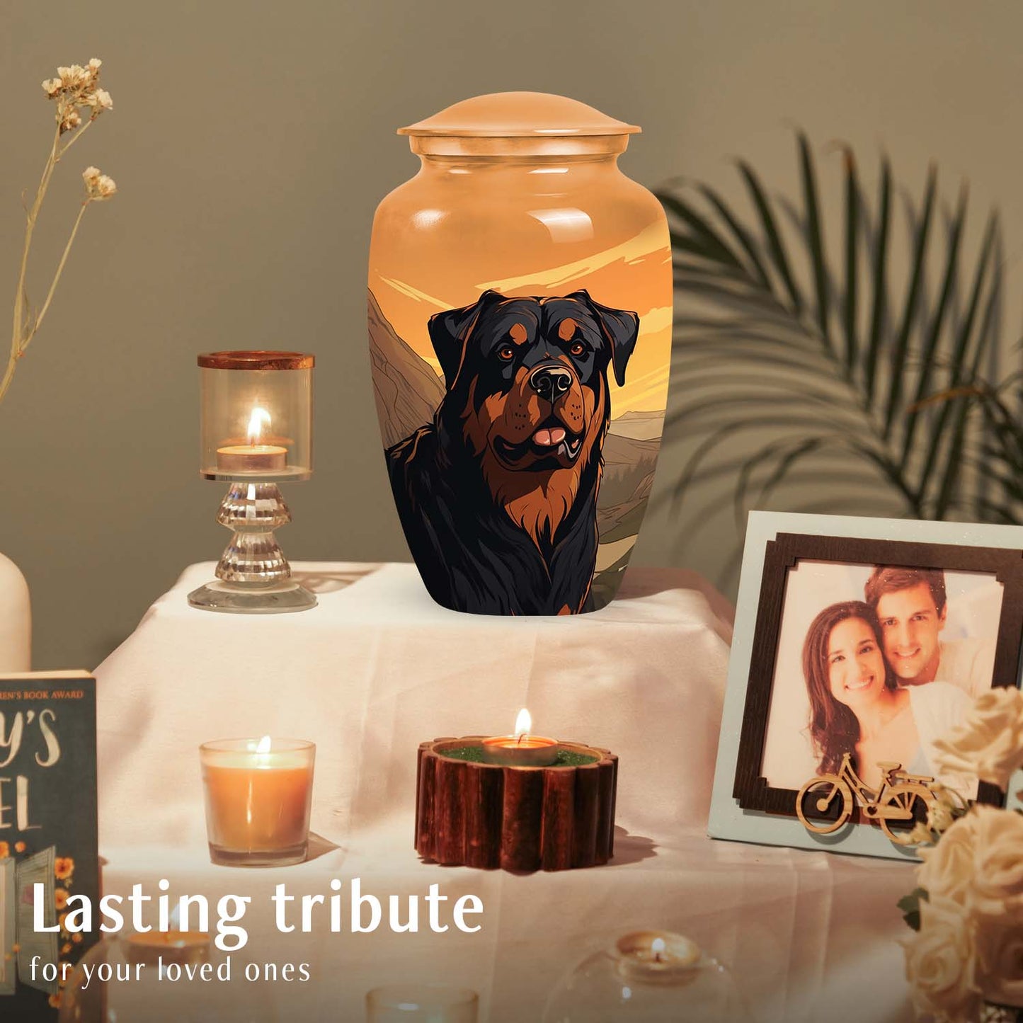 Orange Personalized Dog Cremation Urn for Pet Ashes - Yatskia