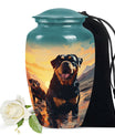 Rottweiler Cremation Urn for Pet Ashes – Dog Memorial Urn with Sunset