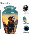 Rottweiler Cremation Urn for Pet Ashes – Dog Memorial Urn with Sunset