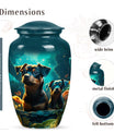 Two Dogs in Fantasy Garden Memorial Urn - Pet Urns for Large Dogs