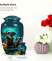 Two Dogs in Fantasy Garden Memorial Urn - Pet Urns for Large Dogs