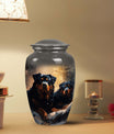 Rottweiler Dog Cremation Urn for Pet Ashes - Two Dogs in Snowy Forest Memorial Urn