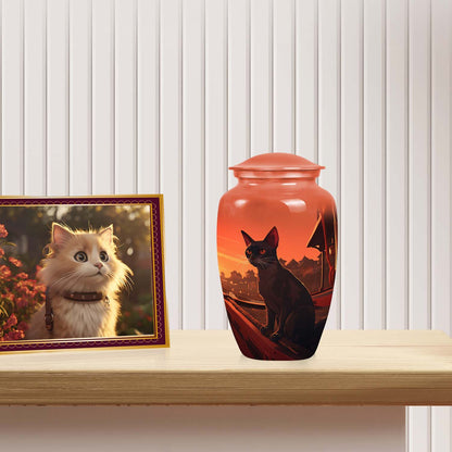 Orange Personalized Pet Keepsake Urn for Pet Ashes - 6-inch, 35 cu in - Yatskia