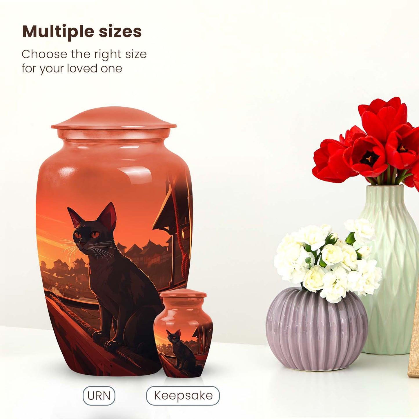 Orange Personalized Pet Keepsake Urn for Pet Ashes - 6-inch, 35 cu in - Yatskia