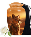 Sunset Cat Cremation Urn for Pet Ashes - Soulful Pet Memorial for Cat Owners