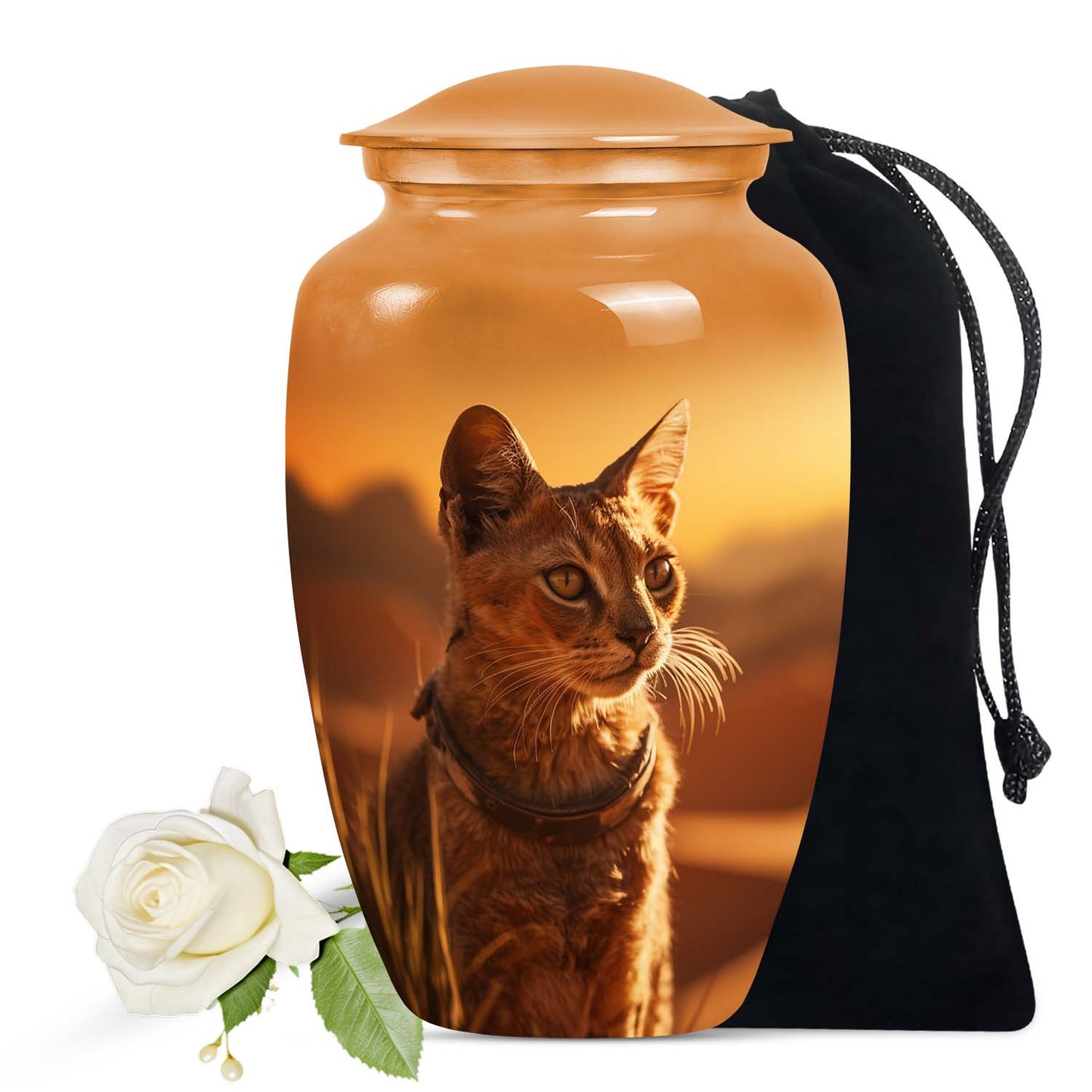 Personalized Pet Cremation Urn for Pet Ashes - 6-inch, 40 cu in - Yatskia