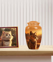Sunset Cat Cremation Urn for Pet Ashes - Soulful Pet Memorial for Cat Owners