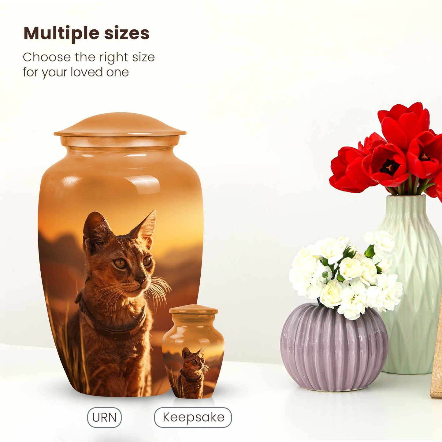 Personalized Pet Cremation Urn for Pet Ashes - 6-inch, 40 cu in - Yatskia