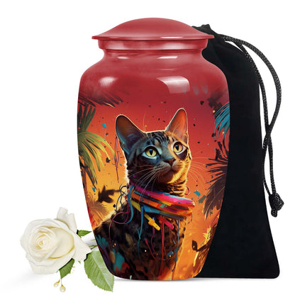 Colorful Personalized Pet Cremation Urn for Pet Ashes - 6-inch, 40 cu in - Yatskia