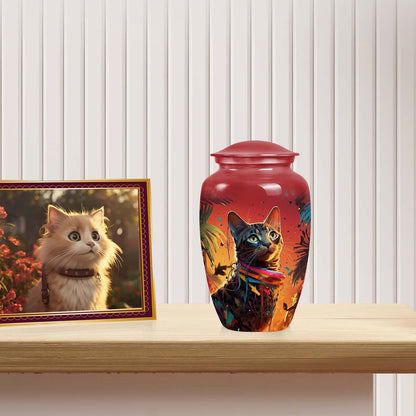 Colorful Personalized Pet Cremation Urn for Pet Ashes - 6-inch, 40 cu in - Yatskia