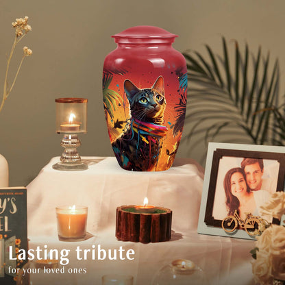 Colorful Personalized Pet Cremation Urn for Pet Ashes - 6-inch, 40 cu in - Yatskia