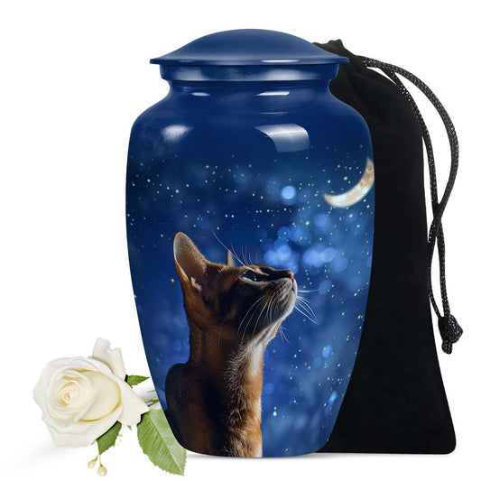 Moonlit Cat Cremation Urn for Pet Ashes - Custom Pet Urns for Cats