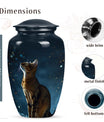 Stargazer Cat Cremation Urn for Pet Ashes - Mystic Night Portrait Pet Memorial