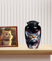 Abstract Cat Cremation Urn for Pet Ashes - Colored Cat Portrait for Pet