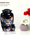 Abstract Cat Cremation Urn for Pet Ashes - Colored Cat Portrait for Pet