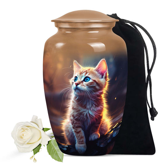 Ginger Cat Urn for Beloved Pet - Cremation Urns for Cats