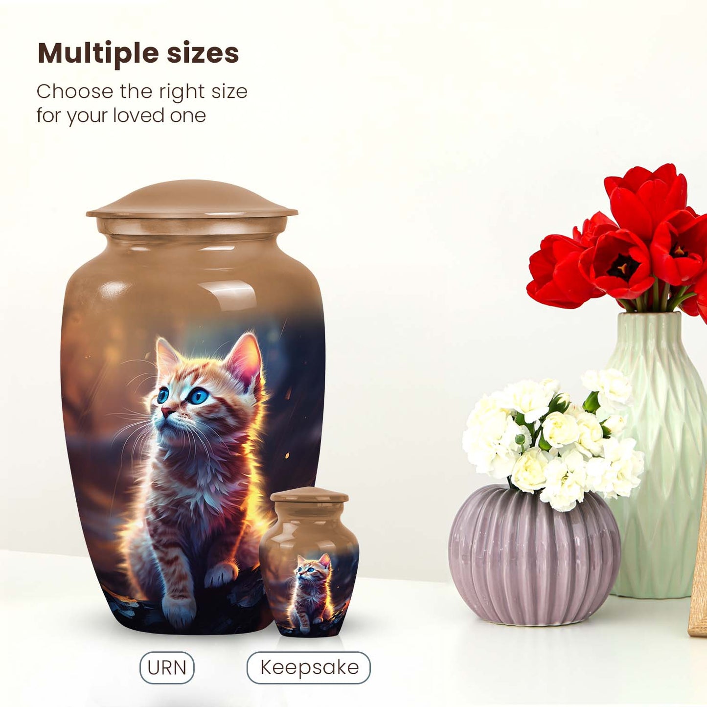 Personalized Pet Cremation Urn for Pet Ashes - 6-inch, 40 cu in - Yatskia