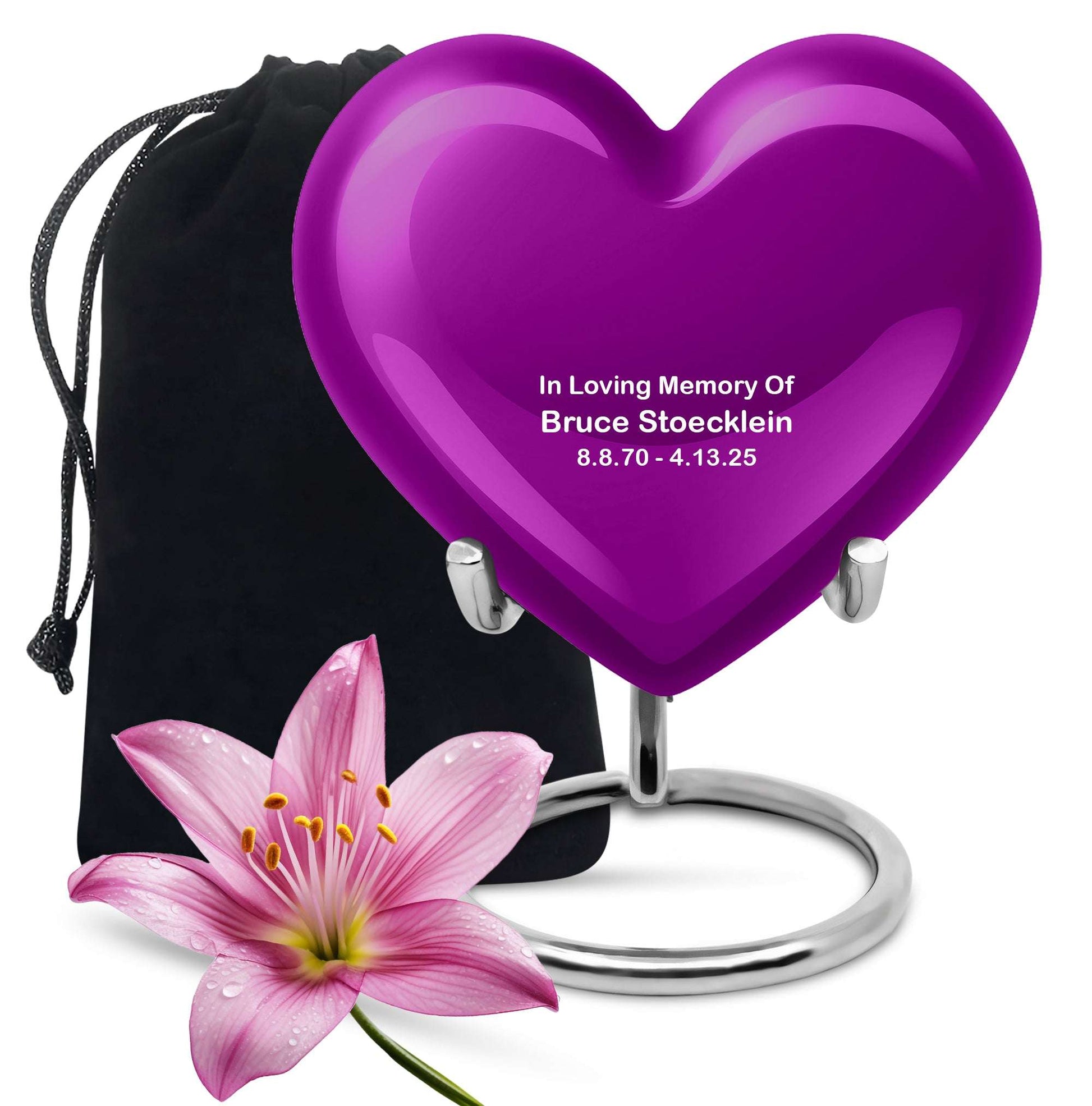 Purple Customizable Urn for Ashes – Personalized Purple Memorial Urn