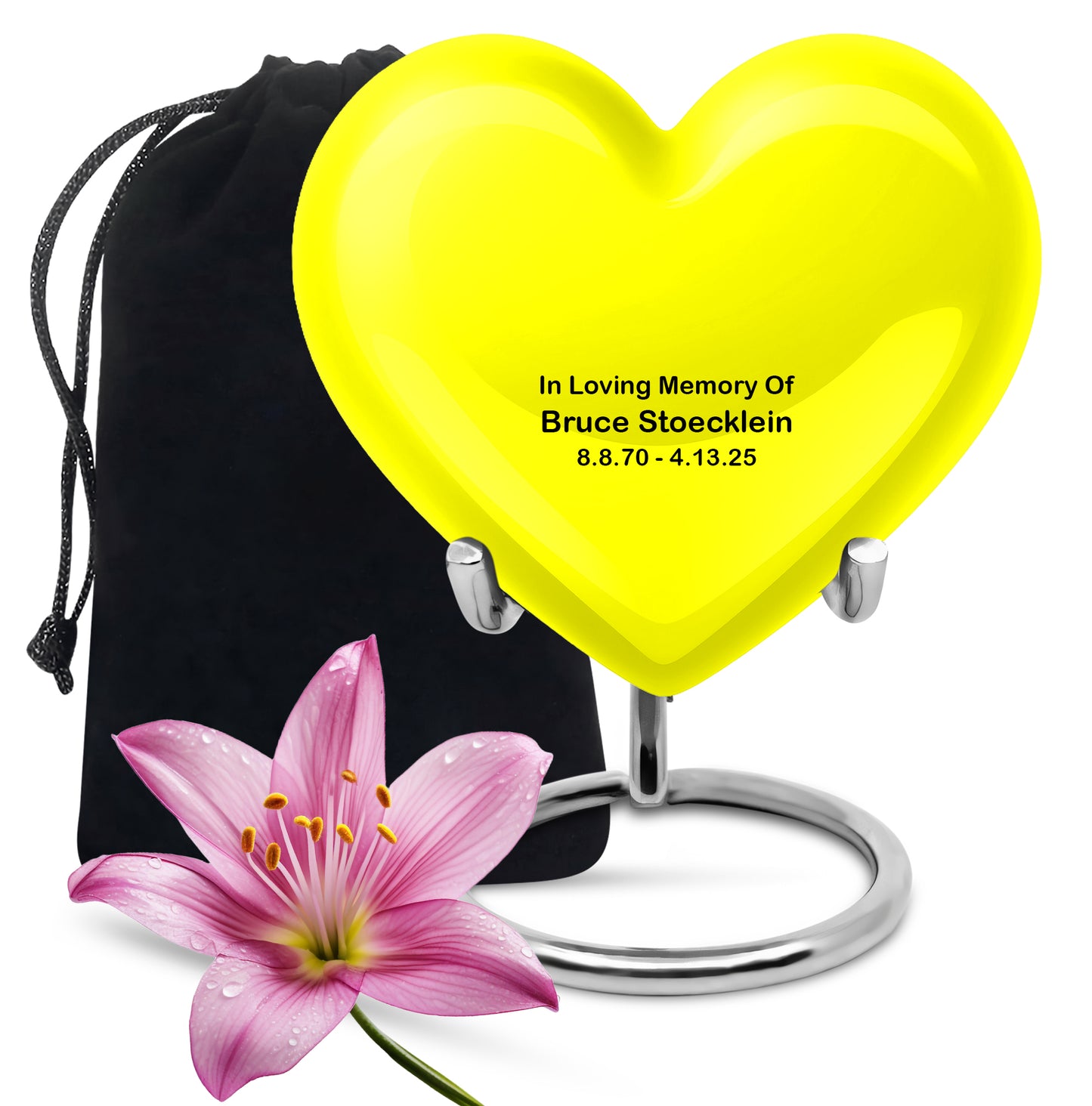 Yellow Personalized Artistic Cremation Urn for Human Ashes - Yatskia