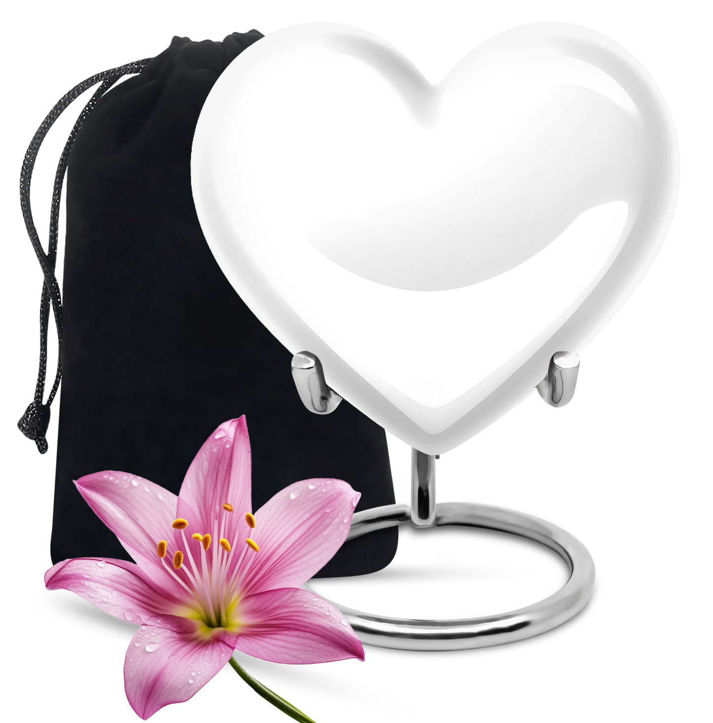 White Personalized White Cremation Urn for Human Ashes - Yatskia