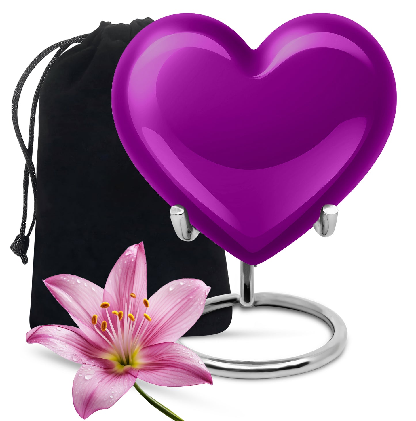 Purple Personalized Artistic Memorial Urn for Human Ashes - 10-inch, 200 cu in - Yatskia