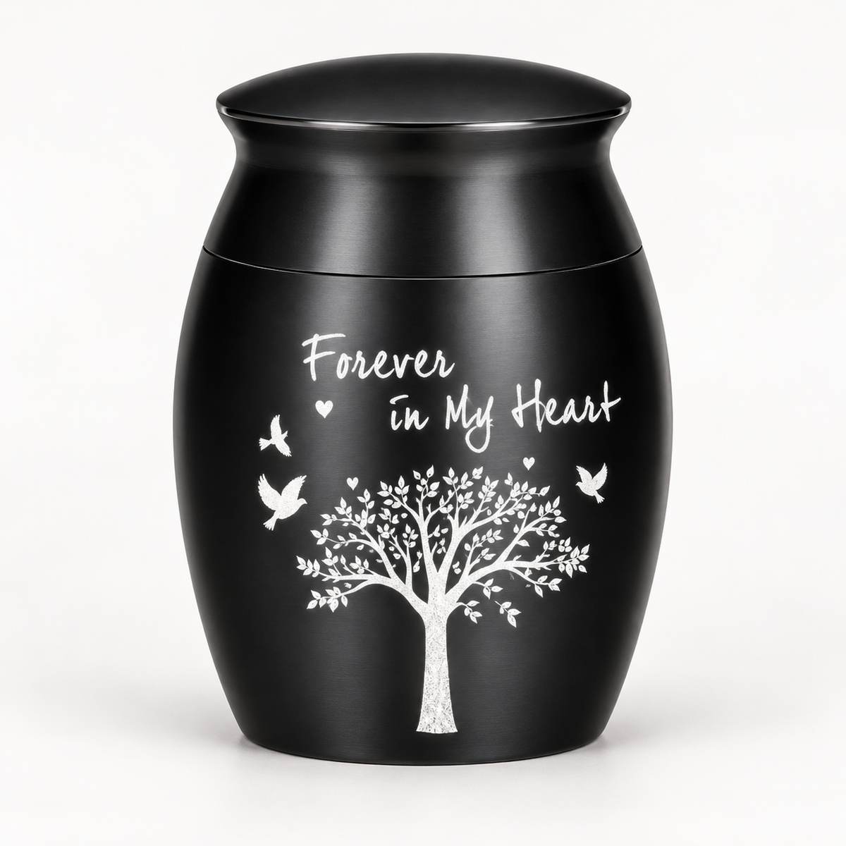 Black Tree and Birds Cremation Urn for Ashes | Forever in My Heart