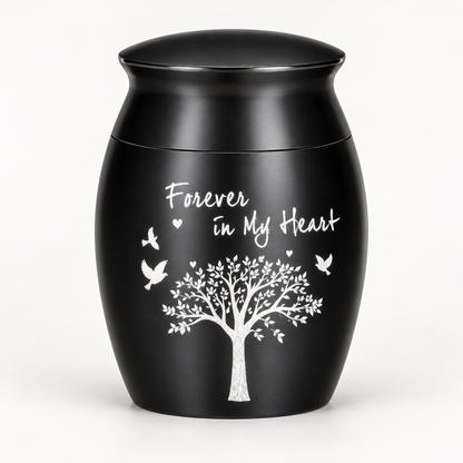 Black Tree and Birds Cremation Urn for Ashes | Forever in My Heart