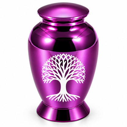 Keepsake Embrace Pearl Purple Tree of Life Cremation Urn